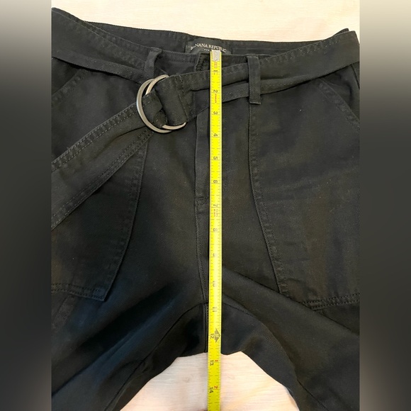 Banana Republic Cargo Pants Jeans Womens Tapered Utility Denim Pockets Belted - Picture 4 of 8